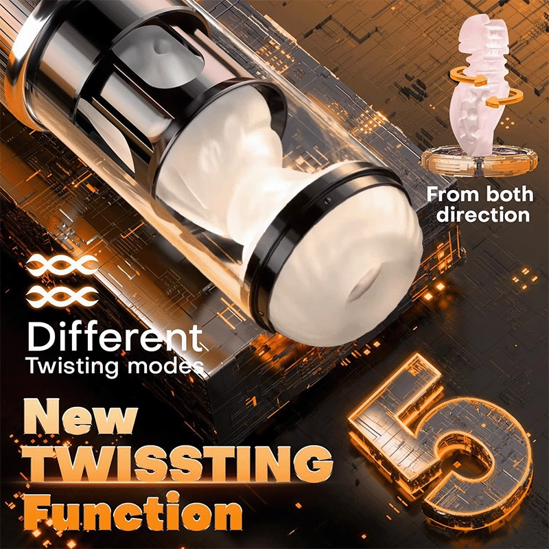 2 IN 1 Male Maturbator 5 Rotating 5 Sucking 7 Vibrating Masturbation Cup Training Adult Toys