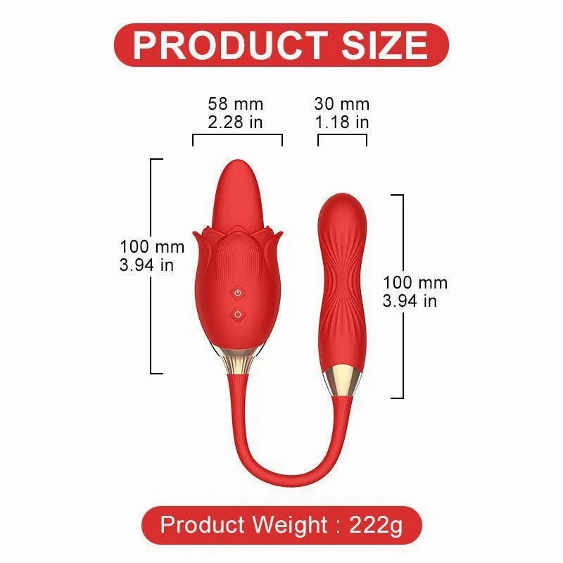 3-In-1 Disassemably Licking Rose Toy Swing Vibraitng Egg