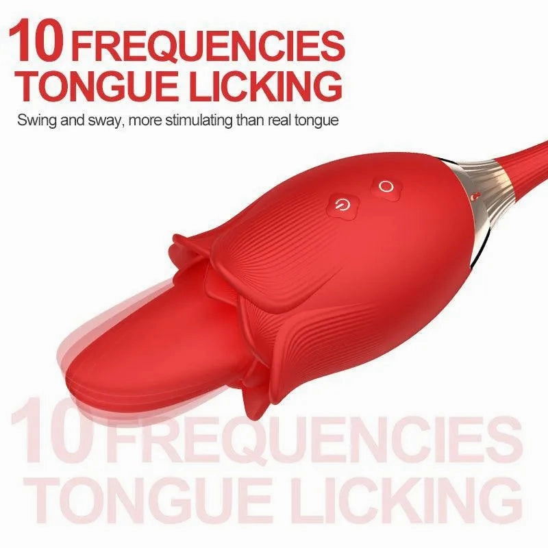 3-In-1 Disassemably Licking Rose Toy Swing Vibraitng Egg