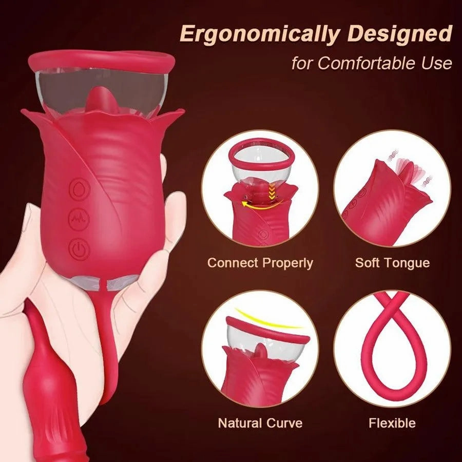 3-IN-1 Rose Clit Pump Toy for Women