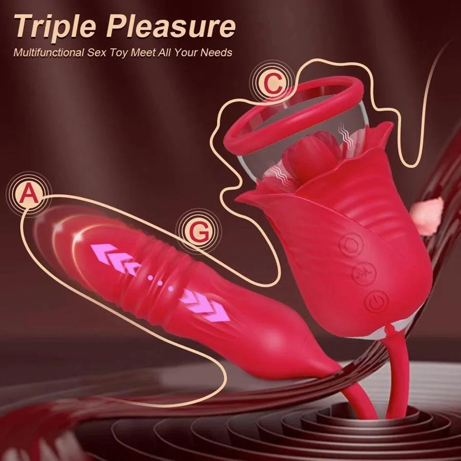 3-IN-1 Rose Clit Pump Toy for Women