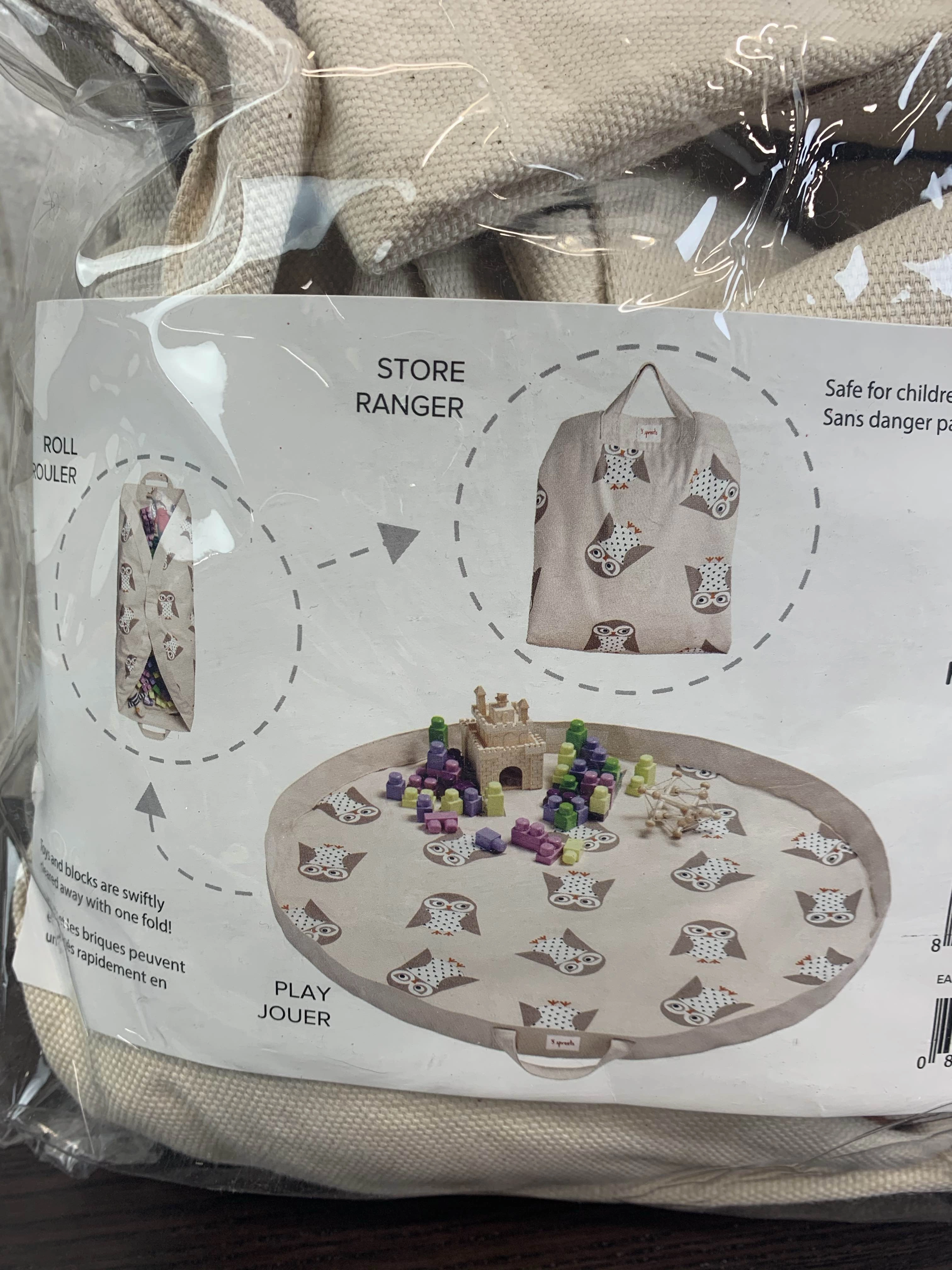 3 Sprouts Play Mat, White Owl