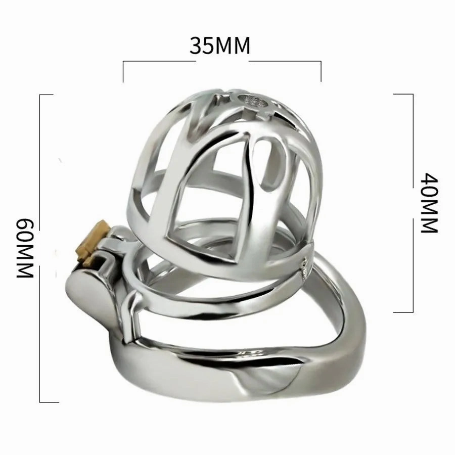 60mm Steel Male Chastity Cage Belt Toy