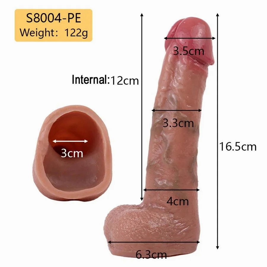 6.5 Inches Soft Realistic Penis Extender Sleeve