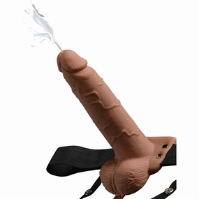 7.5 Inch Squirting Hollow Strap-On With Balls