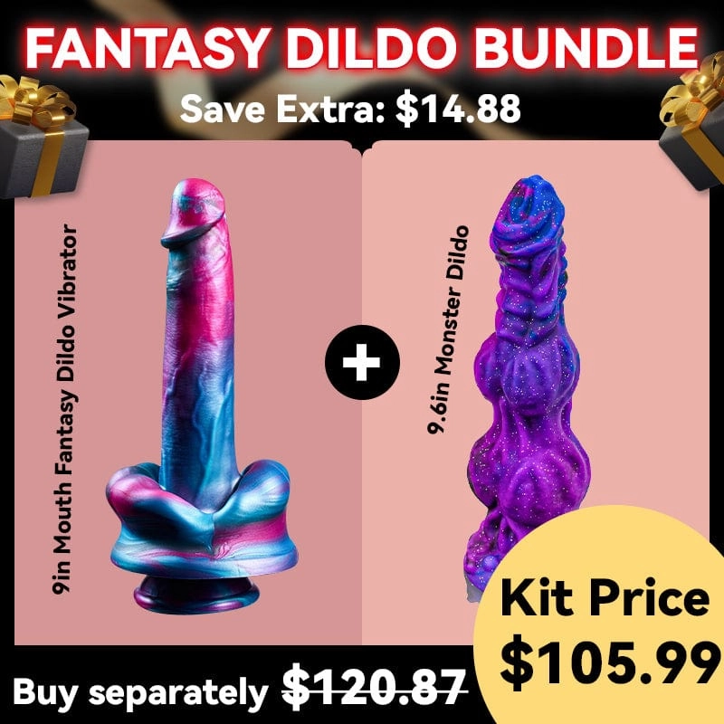 9.6 Inches Monster Dildo Fantasy Horse Dildo With 2 Big Knots And Strong Suction Cup