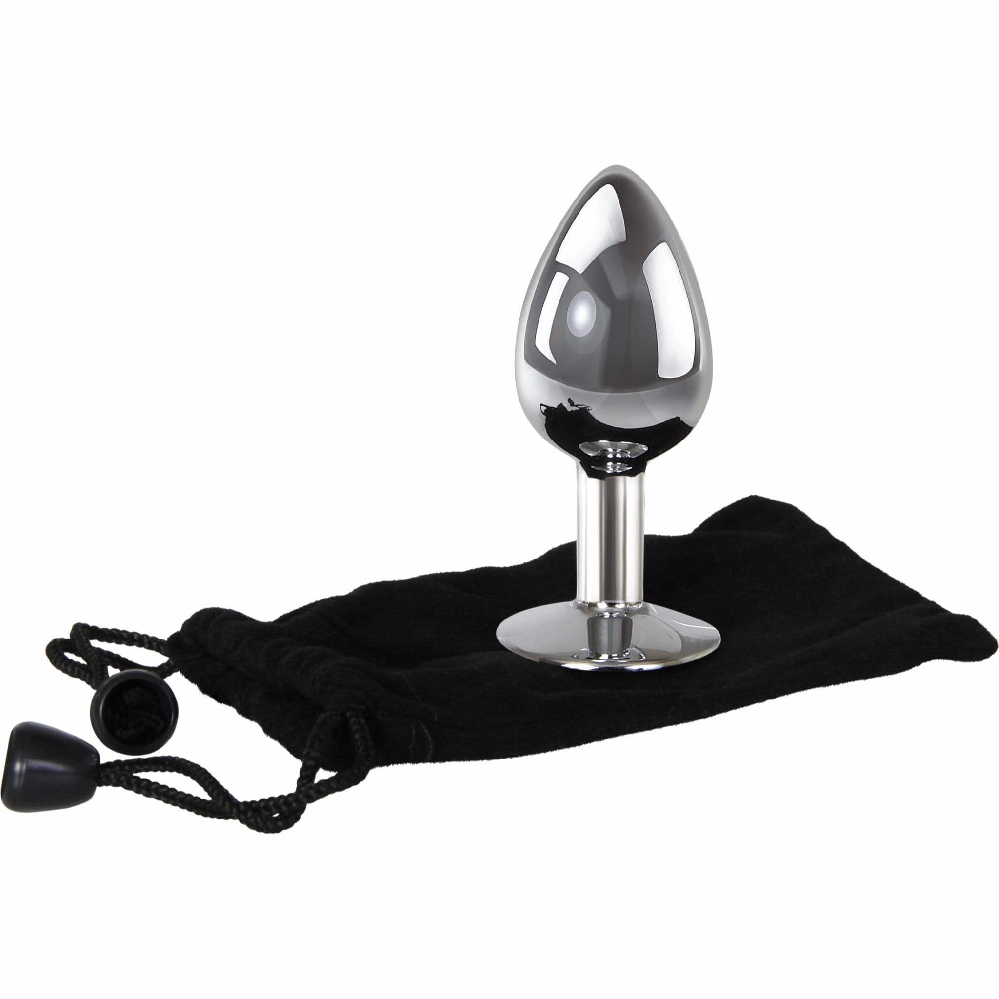 Adam & Eve - Pink Gem Aluminium Anal Plug Medium (Silver)