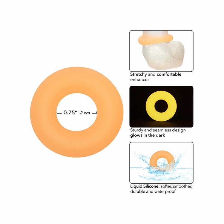 Alpha Liquid Silicone Glow-In-The-Dark Prolong Medium Cock Ring
