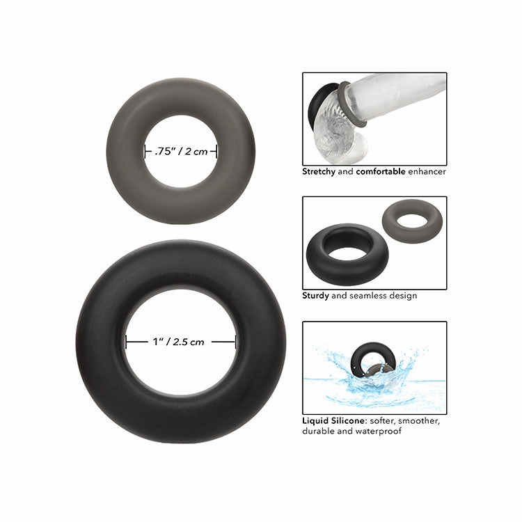 Alpha Liquid Silicone Prolong Set of 2 Cock Rings