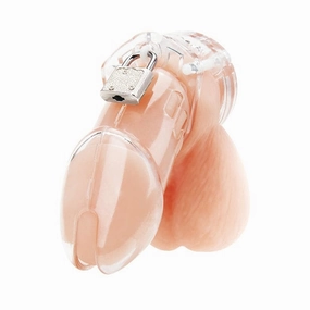 Blue Line - Acrylic See Thru Chastity Cock Cage (Clear)