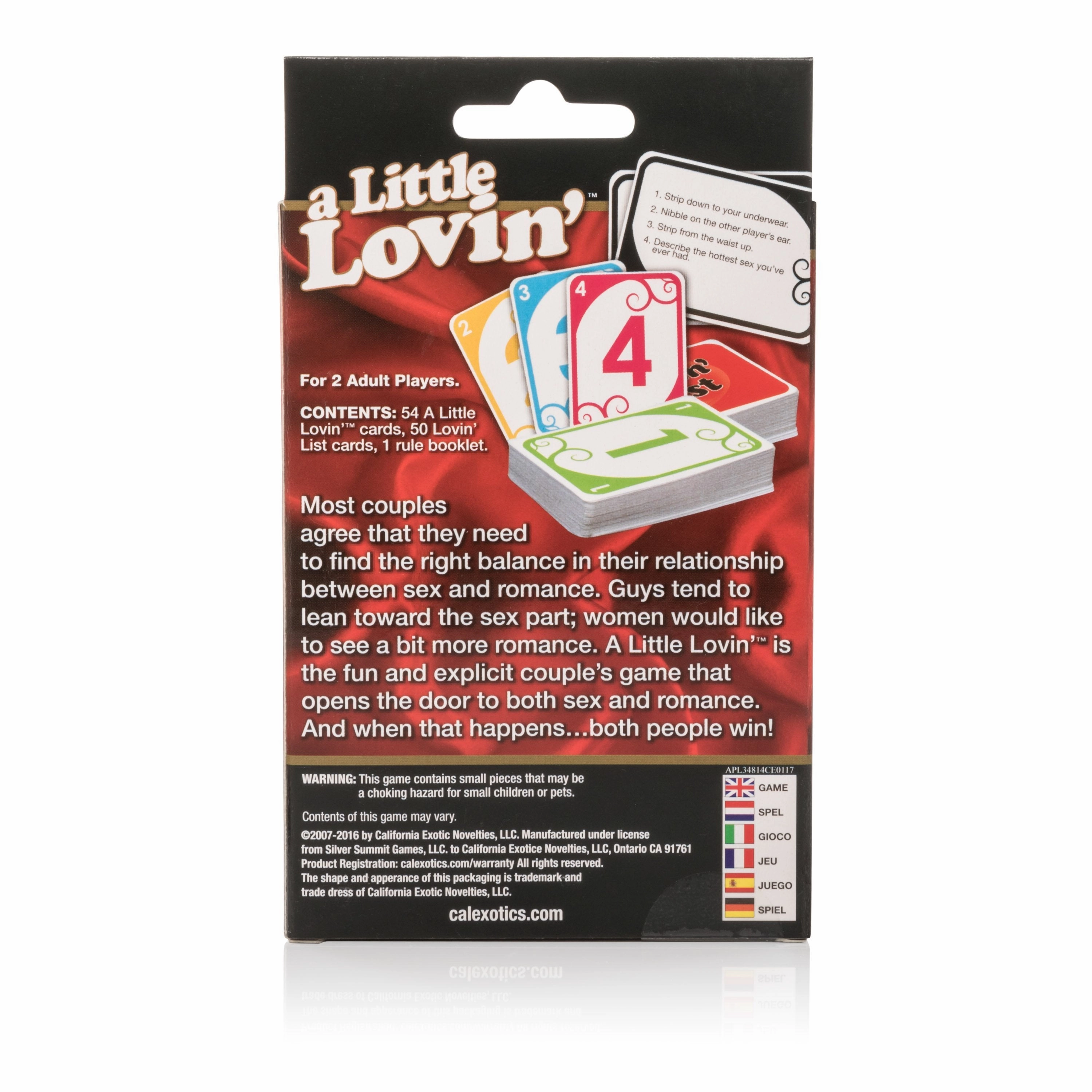 California Exotics - A Little Lovin' The Adult Card Game (Black)