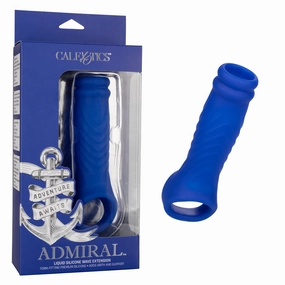 California Exotics - Admiral Liquid Silicone Wave Extension Cock Sleeve (Blue)