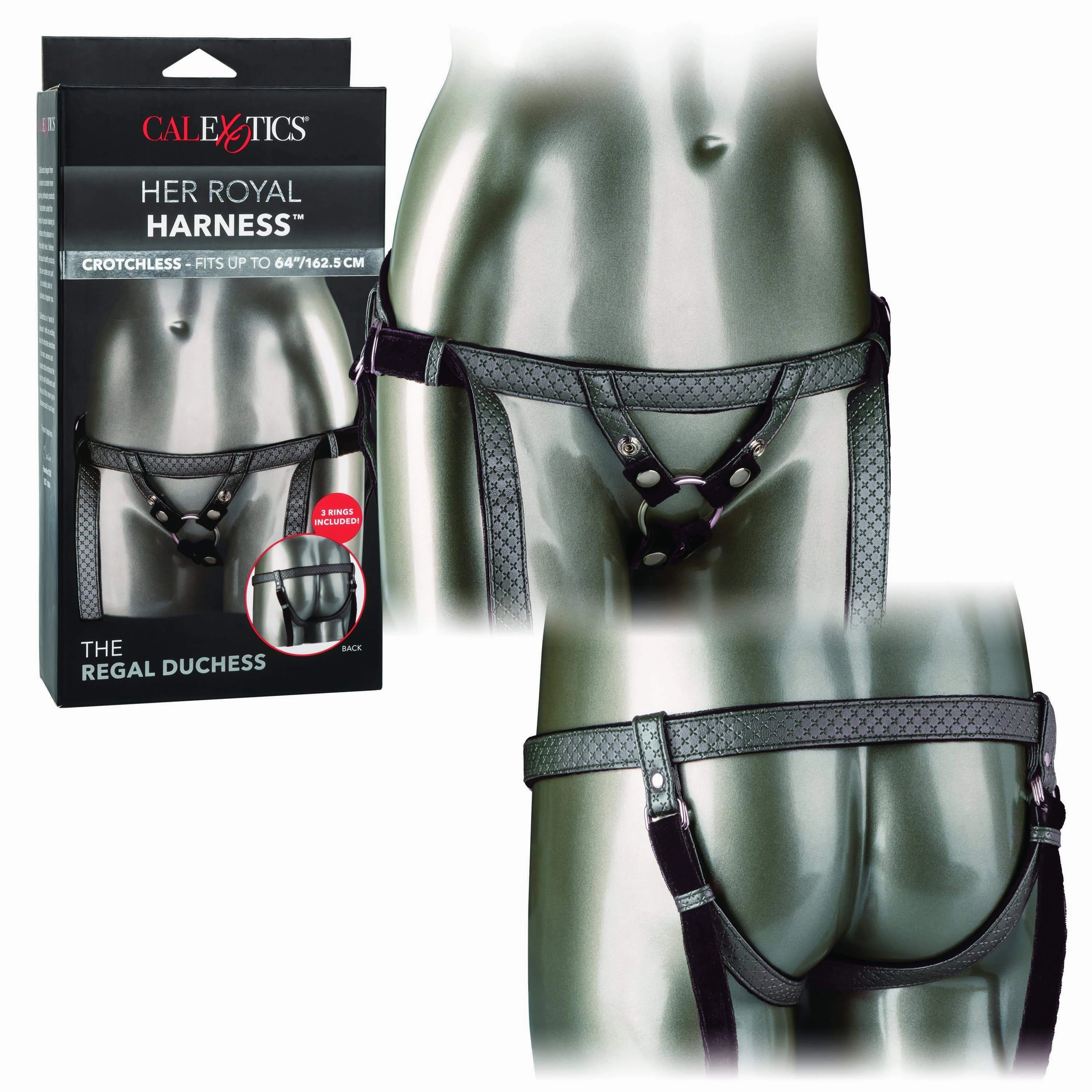 California Exotics - Her Royal Harness The Regal Duchess Strap On (Black)