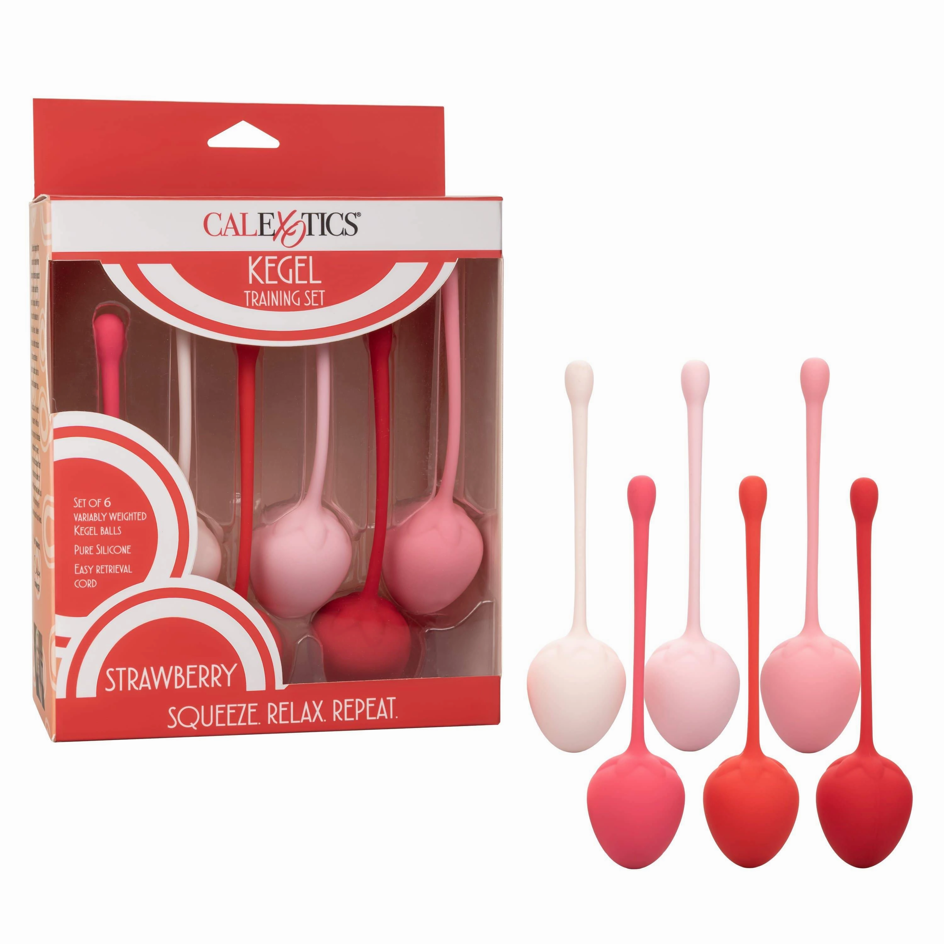 California Exotics - Strawberry Silicone Kegel Balls Training Set (Pink)