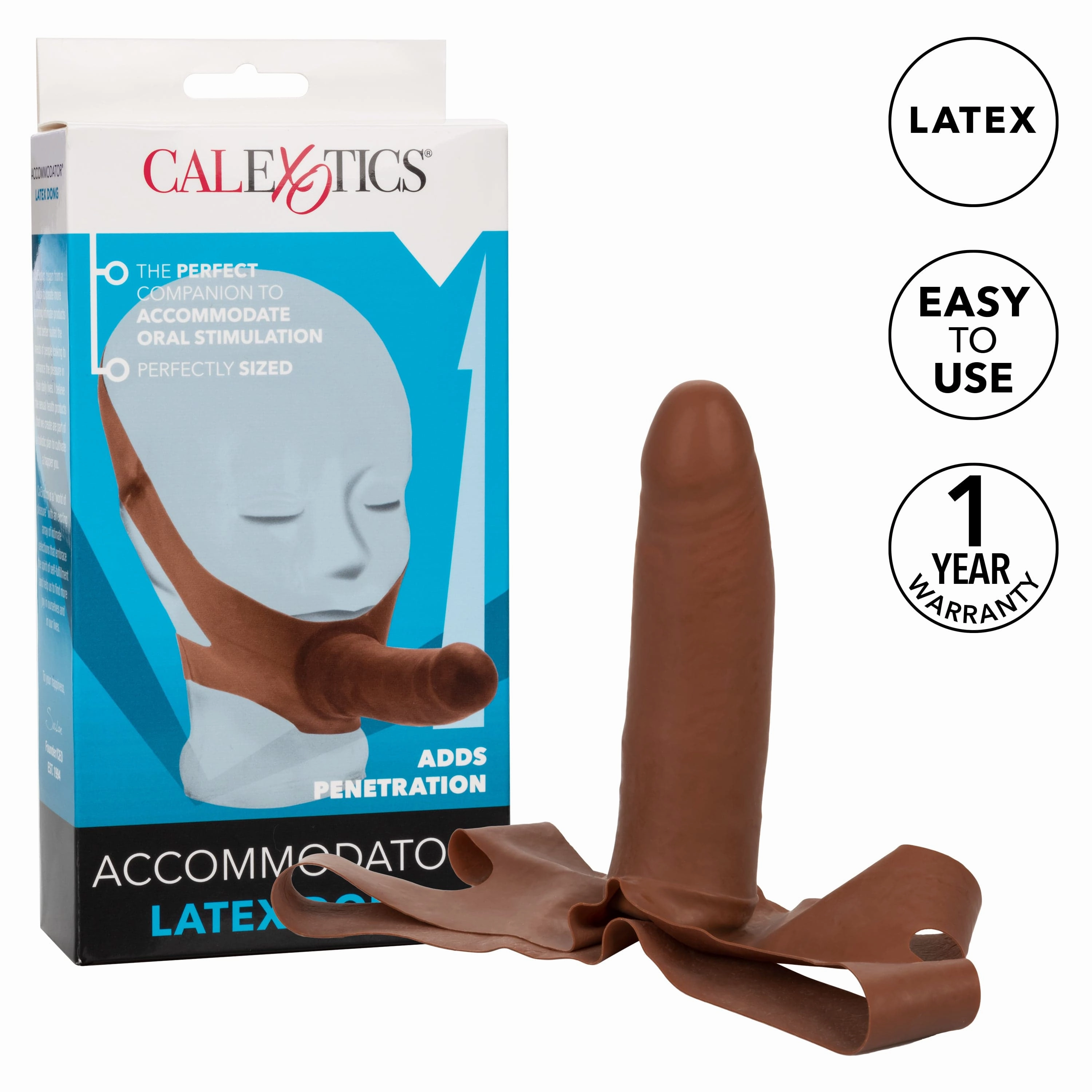 California Exotics - The Original Accommodator Latex Dong Mouth Strap On