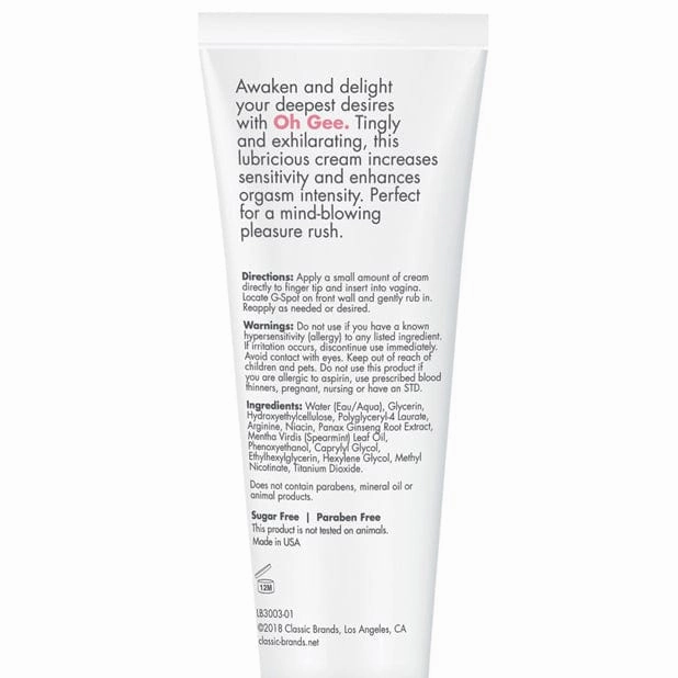 Classic Erotica - CGC Oh Gee G Spot Stimulant Arousal Gel 1oz
