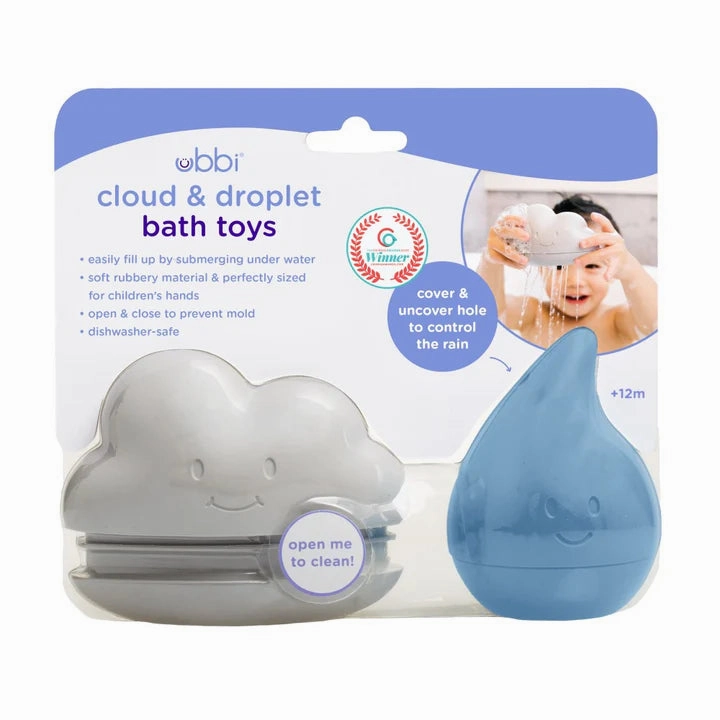 Cloud and Droplet Bath Toys - Cloudy Blue