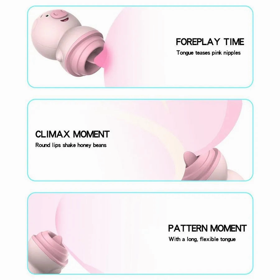 Cute Pig Tongue Licking Clit Stimualtor