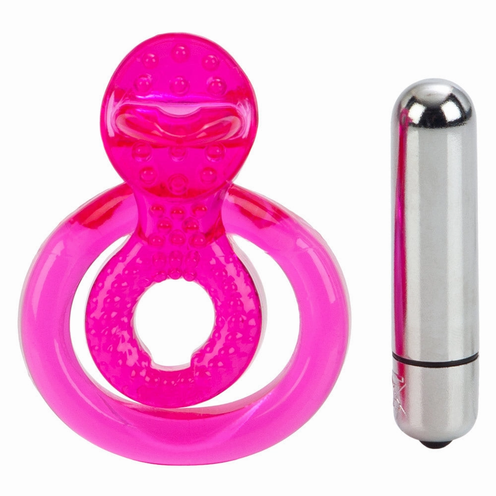 Dual Clit Flicker Vibrating Cock & Ball Ring