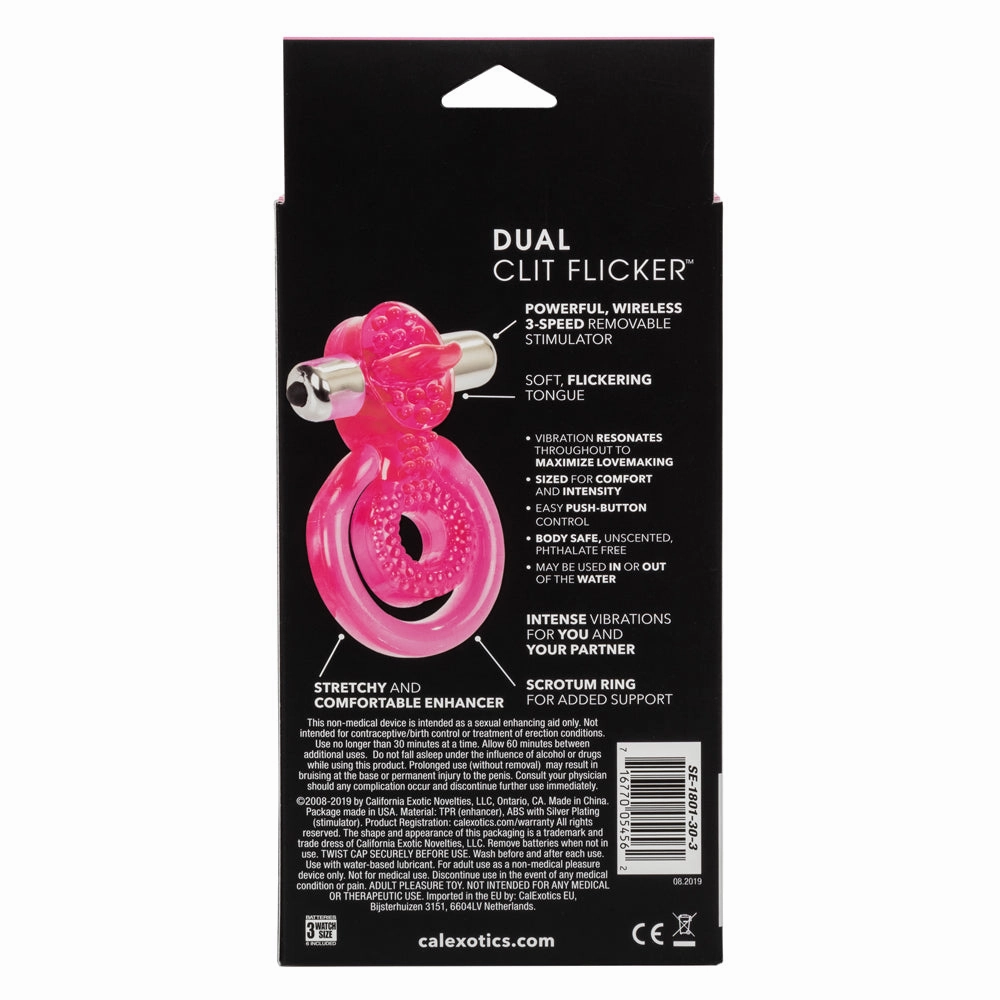 Dual Clit Flicker Vibrating Cock & Ball Ring