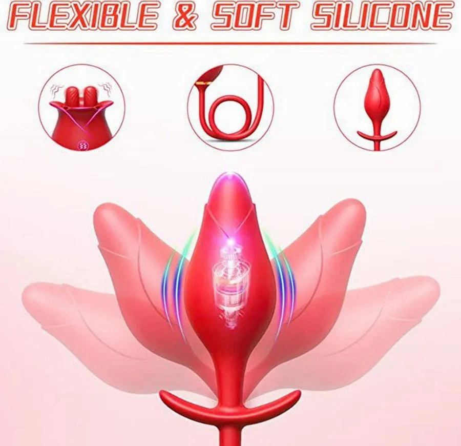 Dual Stimulation Licking Rose Vibrator