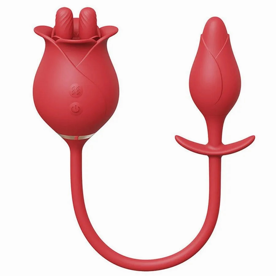Dual Stimulation Licking Rose Vibrator