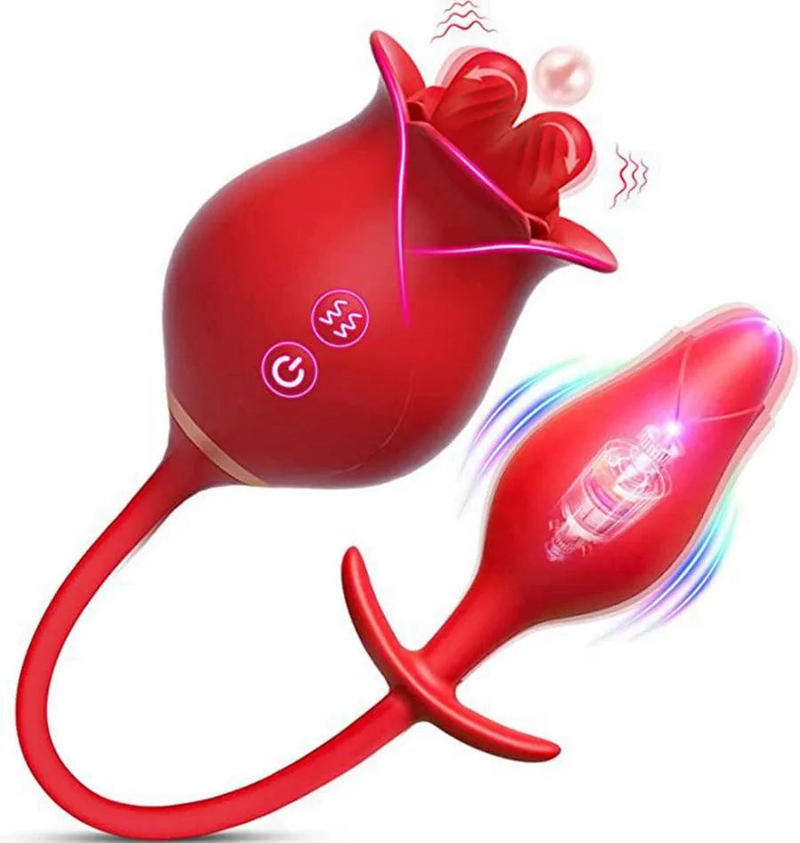 Dual Stimulation Licking Rose Vibrator