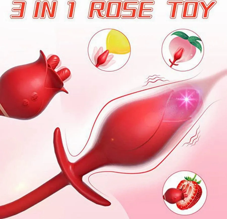 Dual Stimulation Licking Rose Vibrator
