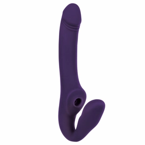 Evolved 2 Become 1 Vibrating Sucking Strapless Strap-On With Remote