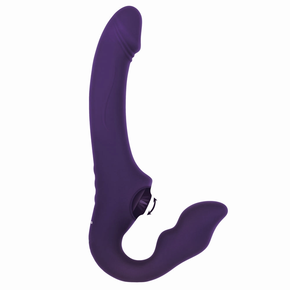 Evolved 2 Become 1 Vibrating Sucking Strapless Strap-On With Remote
