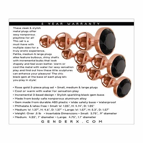 Evolved - Gender X Gold Digger Anal Set (Rose Gold/Black)