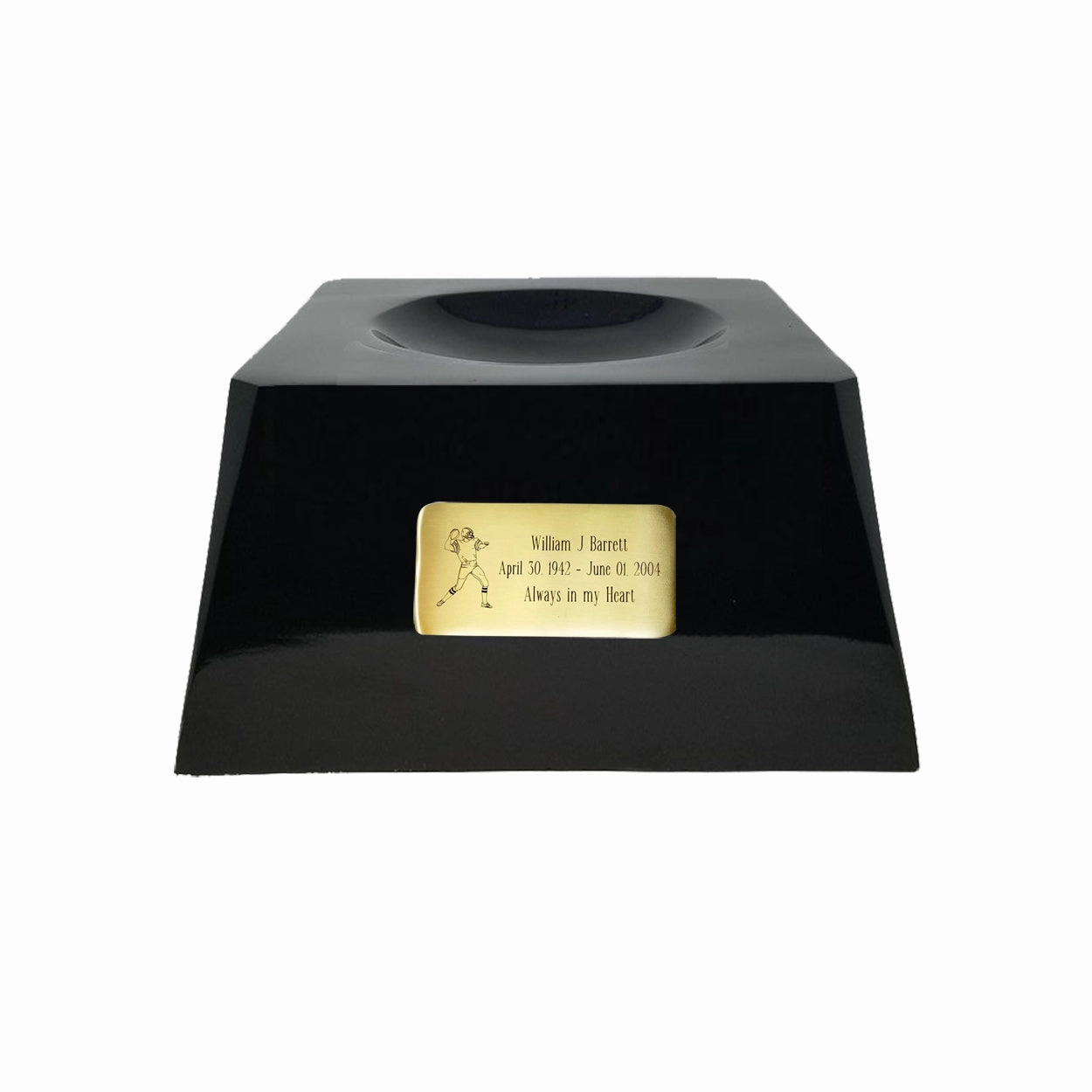 Football Cremation Urn with Optional Philadelphia Eagles Ball Decor and Custom Metal Plaque