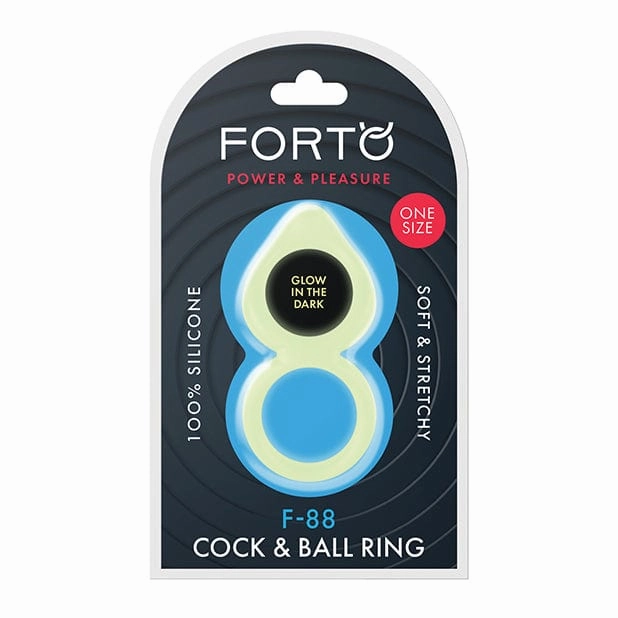 Forto - F 88 Silicone Double Cock and Ball Ring Glow in the Dark (Yellow)