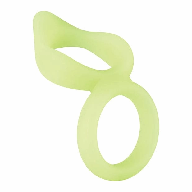 Forto - F 88 Silicone Double Cock and Ball Ring Glow in the Dark (Yellow)