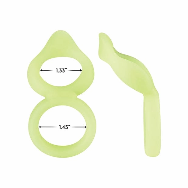 Forto - F 88 Silicone Double Cock and Ball Ring Glow in the Dark (Yellow)
