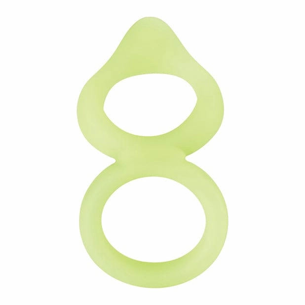 Forto - F 88 Silicone Double Cock and Ball Ring Glow in the Dark (Yellow)