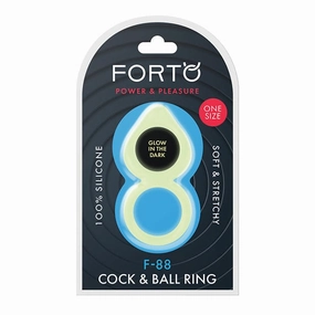 Forto - F 88 Silicone Double Cock and Ball Ring Glow in the Dark (Yellow)