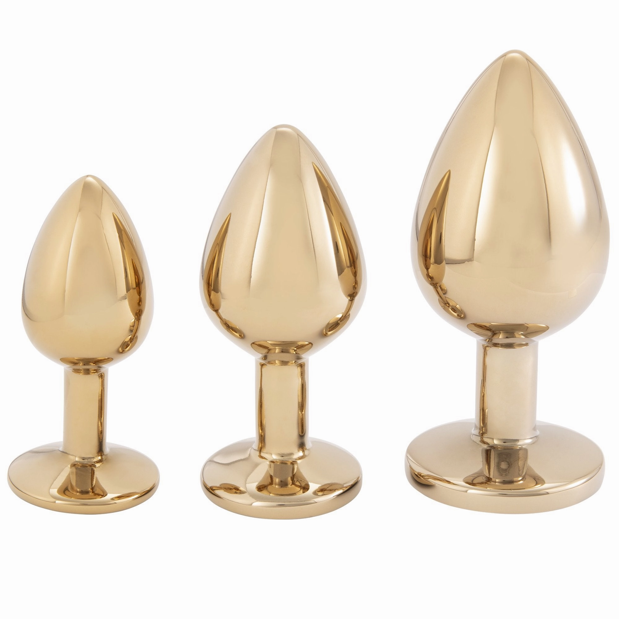 Gold Metal Butt Plug With Jewel