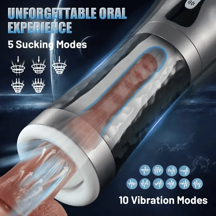 Harley 5 Squeezing Sucking 10 Vibrating Masturbators Male Sex Toys