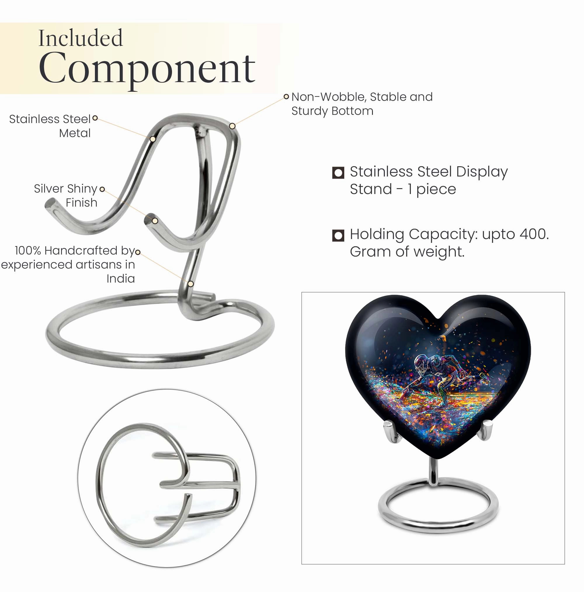Heart Tribute Footboll Urn - An Rest Spot for Loved Ones - Adult