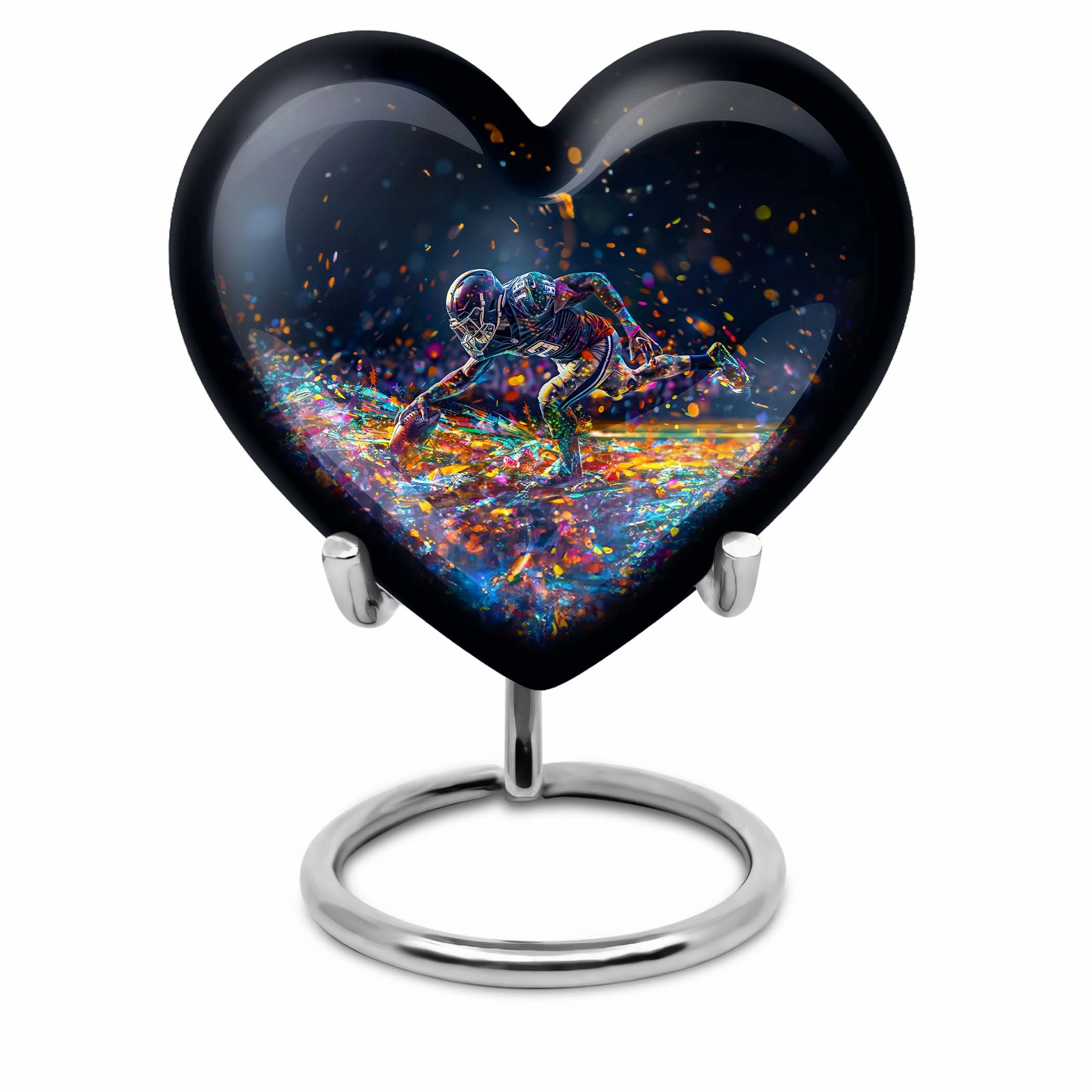 Heart Tribute Footboll Urn - An Rest Spot for Loved Ones - Adult