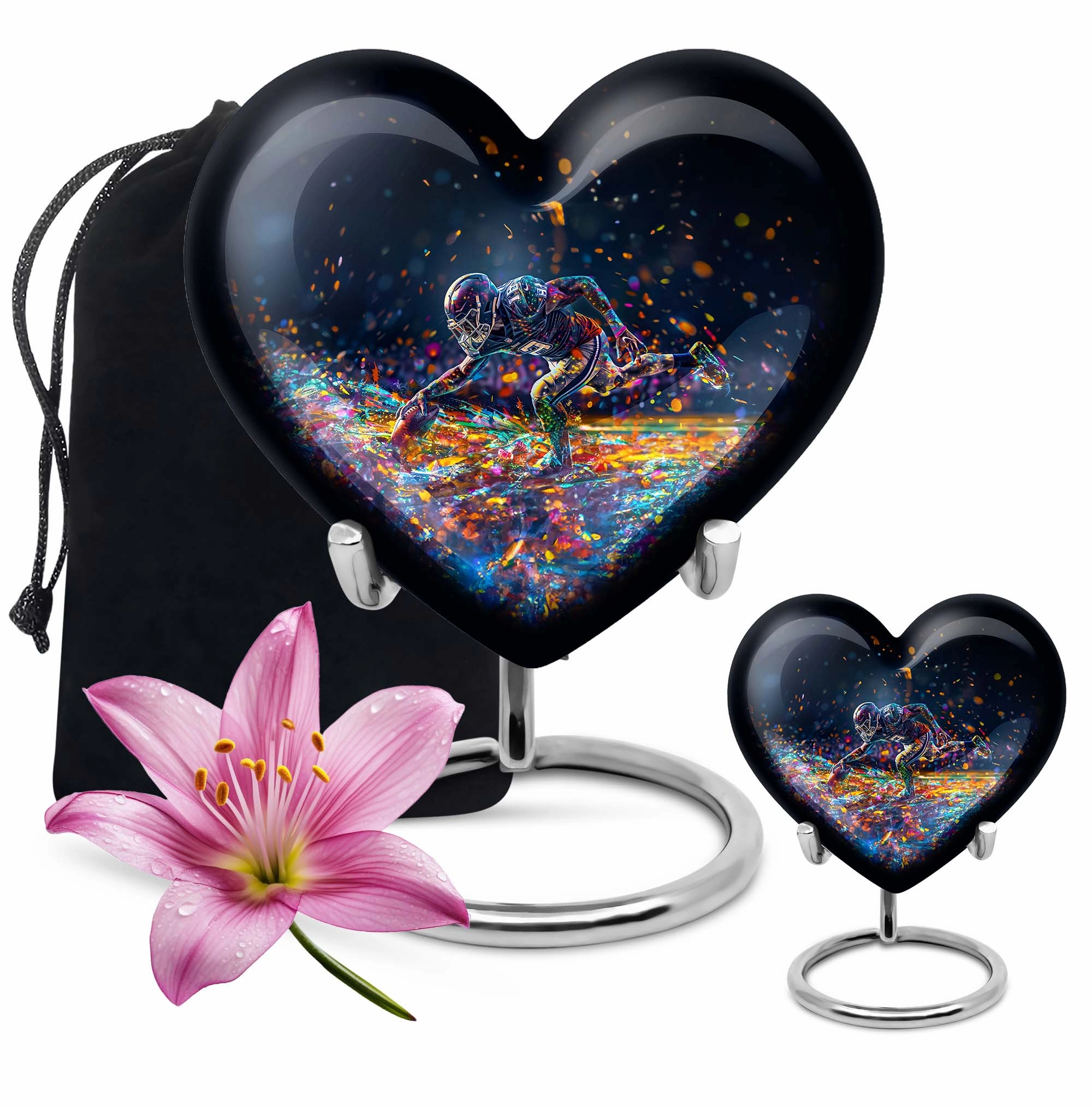 Heart Tribute Footboll Urn - An Rest Spot for Loved Ones - Adult