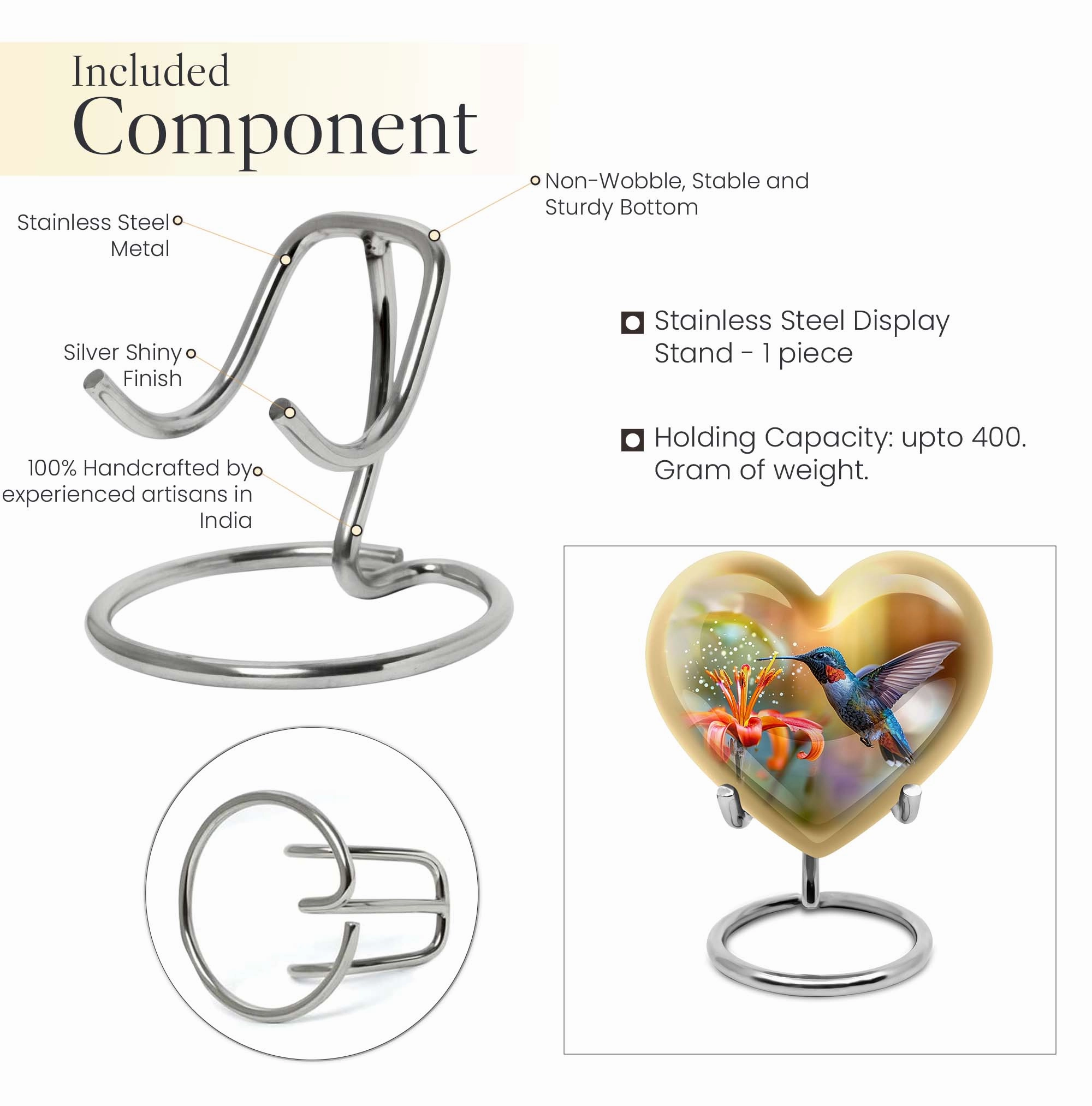 Heartfelt Memories Hummingbird Cremation Urn for Cherished