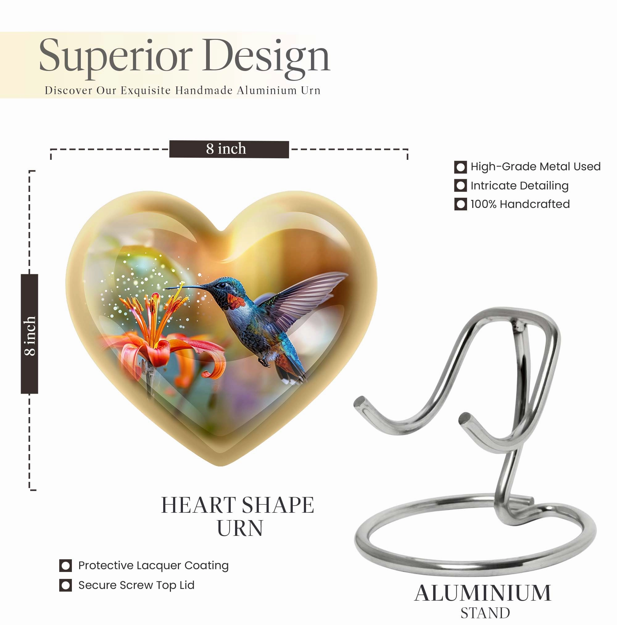 Heartfelt Memories Hummingbird Cremation Urn for Cherished