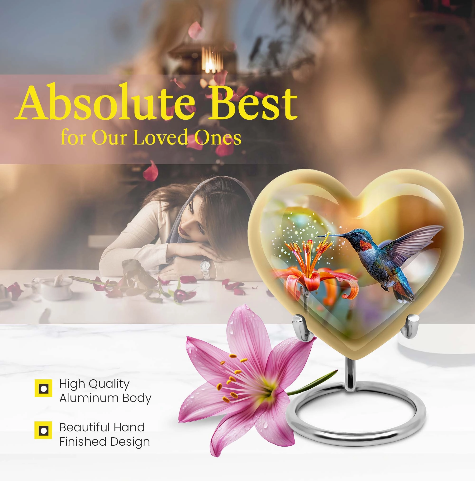 Heartfelt Memories Hummingbird Cremation Urn for Cherished