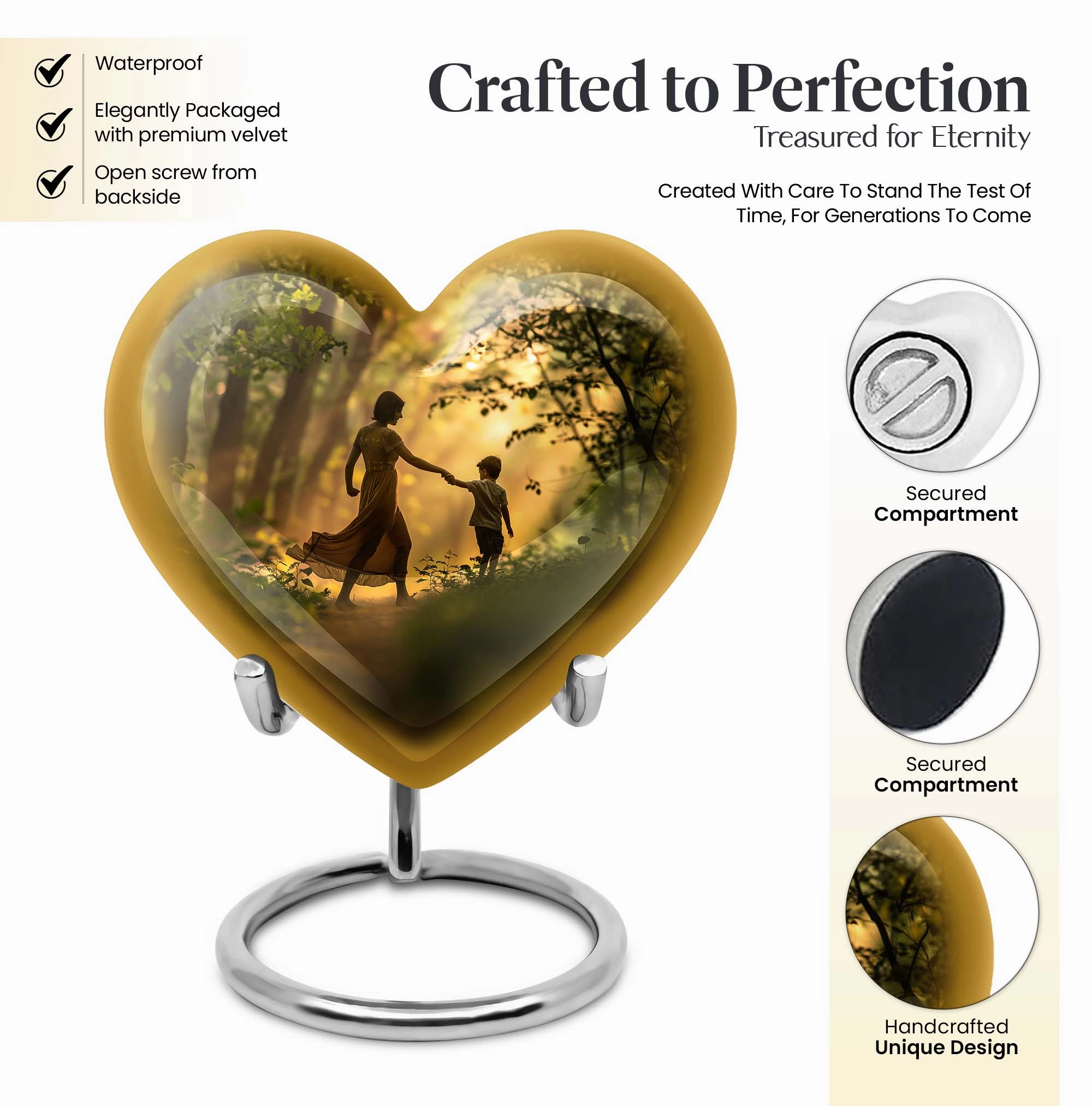 Heartfelt Rememberance - Mother Urn Keepsake Cremation Urn