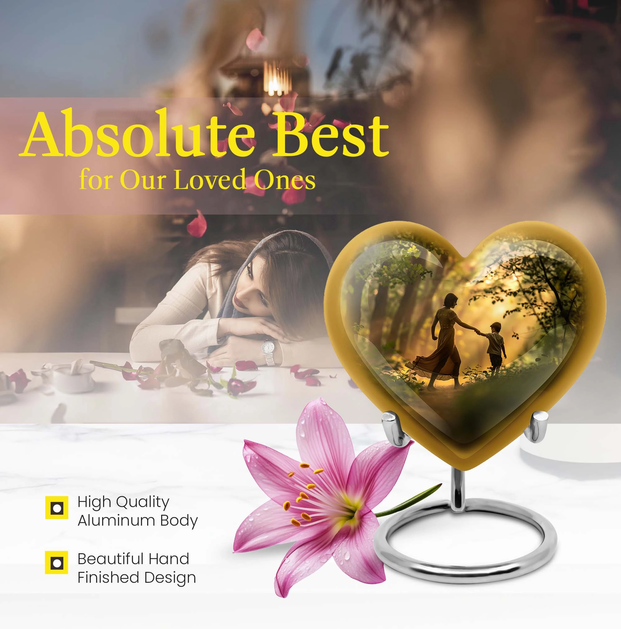 Heartfelt Rememberance - Mother Urn Keepsake Cremation Urn