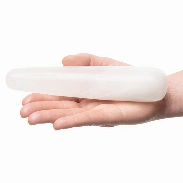 La Gemmes - Wand Clear Quartz Gemstone Dildo (White)