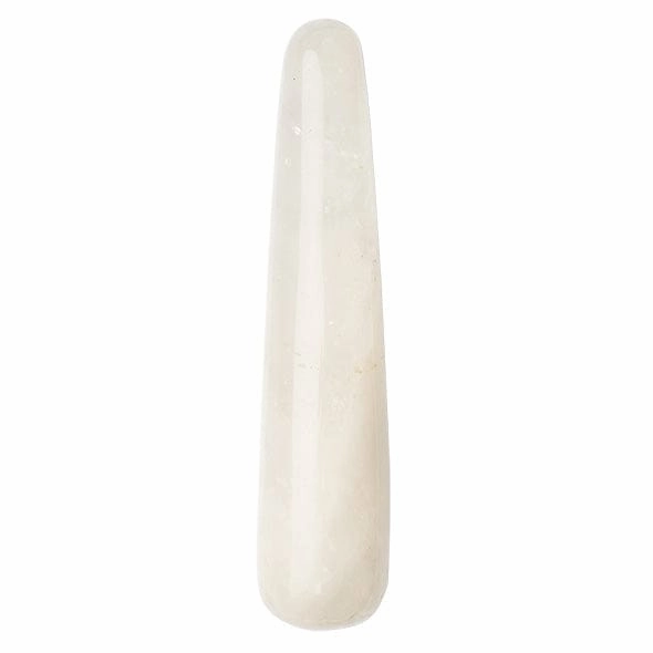 La Gemmes - Wand Clear Quartz Gemstone Dildo (White)