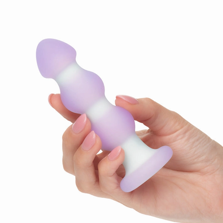 Lavender Haze Vibrating Beaded Butt Plug